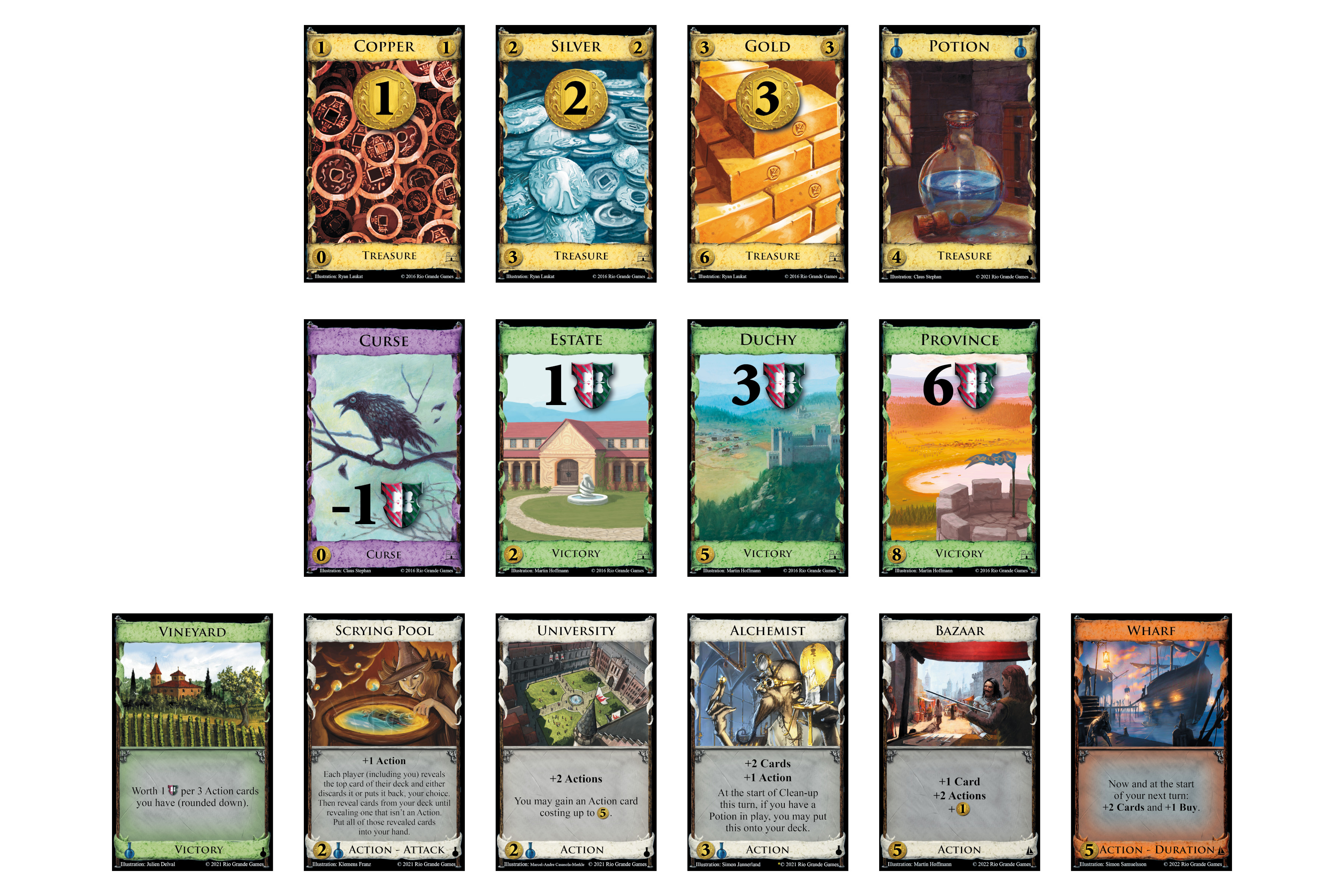 Cards used for the experiment